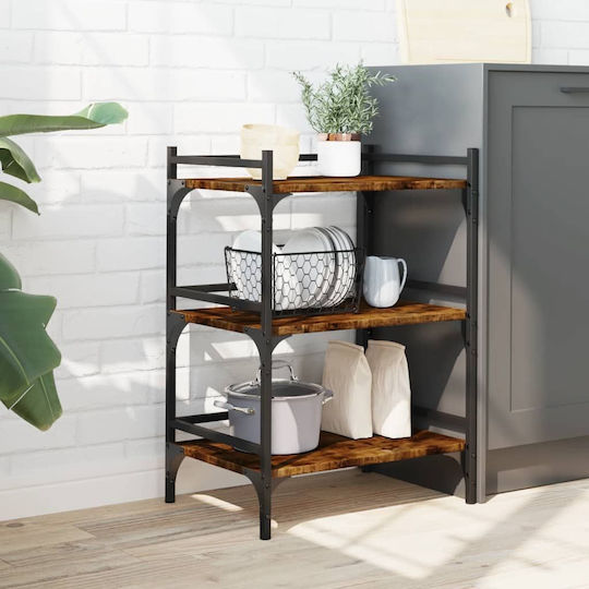 vidaXL Τρόλεϊ Κουζίνας Ξύλινο 3 Θέσεων Καφέ 50x35x75.5cm