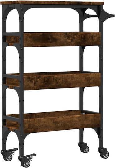 vidaXL vidaXL Lebensmittelregal Hölzernes 3 Ebenen Braun 53x20x76cm