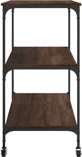 vidaXL vidaXL Lebensmittelregal Hölzernes 3 Ebenen Braun 102x50x95cm