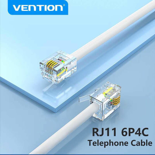Vention Плоски Телефонен кабел RJ11 6P4C 5м Бял (IQBWJ)