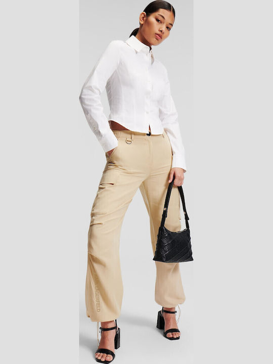 Dama Tesatura Pantaloni Cargo Bej