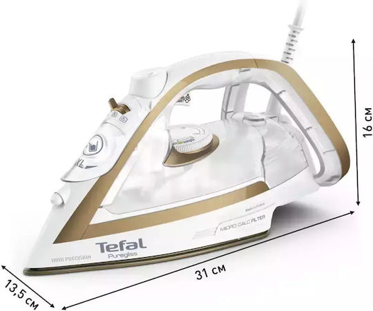 Tefal Puregliss Steam Iron 2900W with Continuous Steam Supply 50g/min