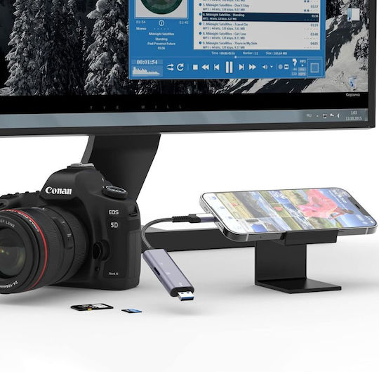 Tech-Protect Ultraboost Card Reader Lightning / USB 2.0 για SD/microSD Γκρι