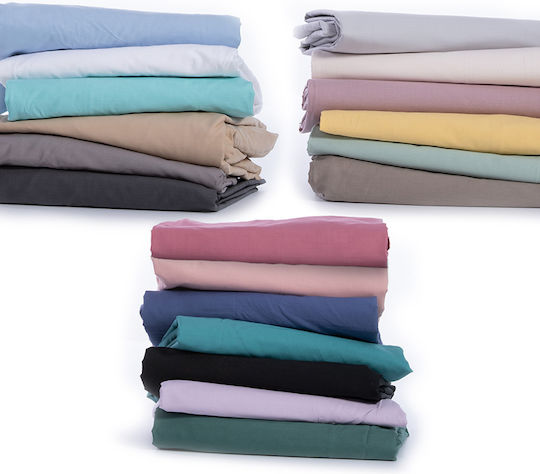 Nef-Nef Homeware Basic Σεντόνι Υπέρδιπλο με Λάστιχο 160x200+30εκ. Ecru