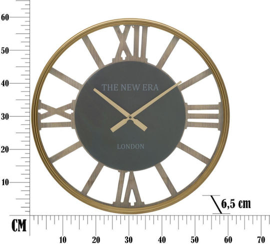 Mauro F Wall Clock Metallic Gold 60x6.5cm