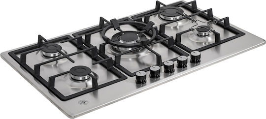 La Germania Gas Cooktop Autonomous Inox 86x51εκ. Silver