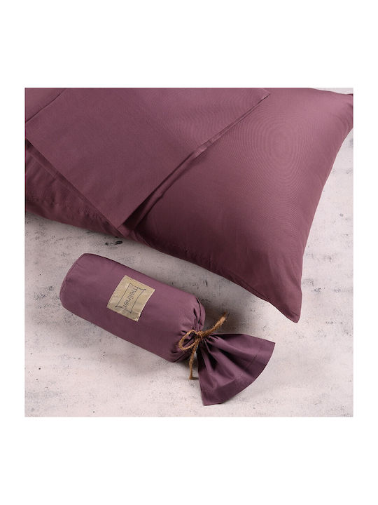 Melinen Sheet for Single Bed 170x270cm. Urban Line Plum