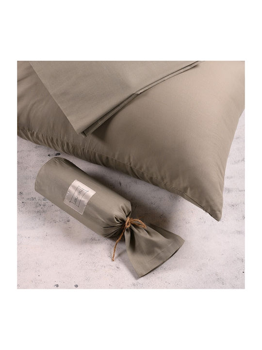 Melinen Sheet Super-Double with Elastic 175x200+32cm. Urban Line Khaki