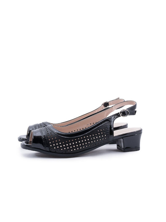 B-Soft Anatomic Leather Black Low Heels