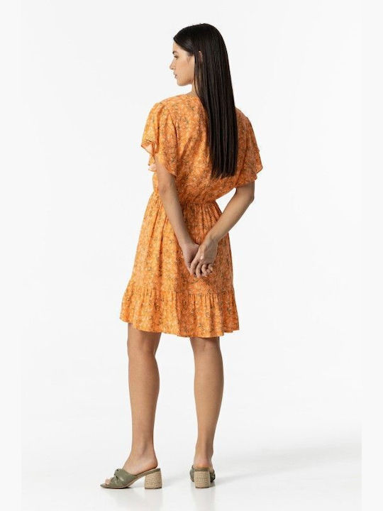 Tiffosi Dress with Ruffle Orange