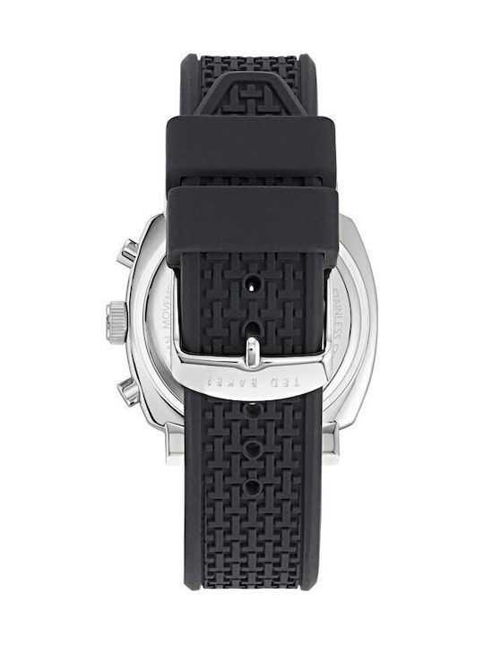 Ted Baker Caine Ανδρικό Ρολόι 44mm Χρονογράφος Μπαταρίας με Μαύρο Δερμάτινο Λουράκι