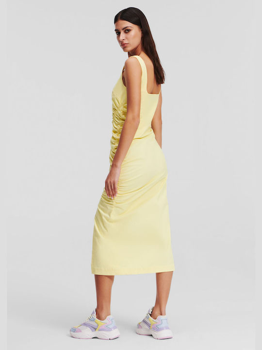 Karl Lagerfeld Maxi Dress with Slit Yellow
