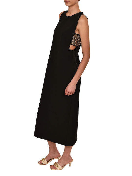 Aggel Maxi Evening Dress Satin Black