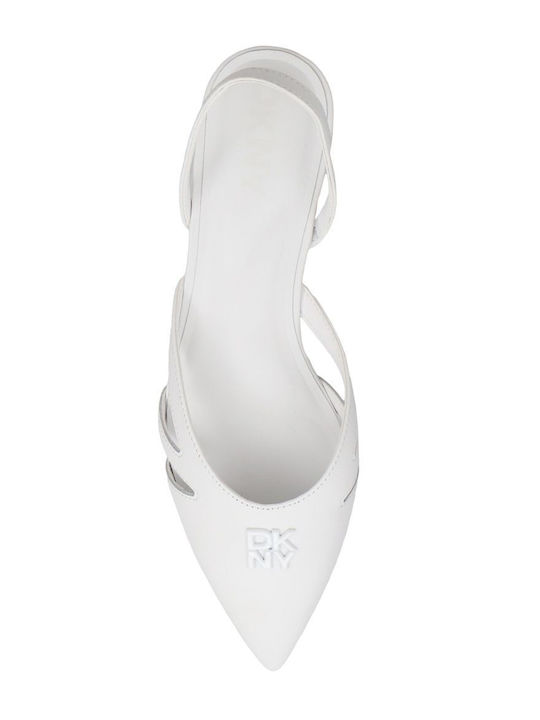 Leather Slingback Ballerinas Verity White