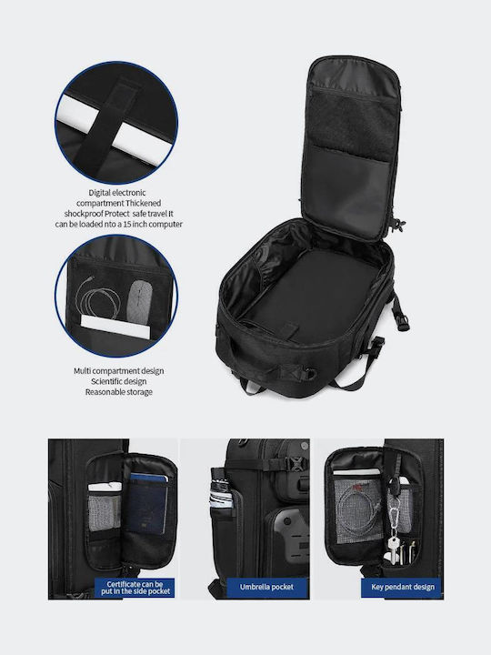 Ozuko Backpack Αδιάβροχο 32.3lt Μαύρο
