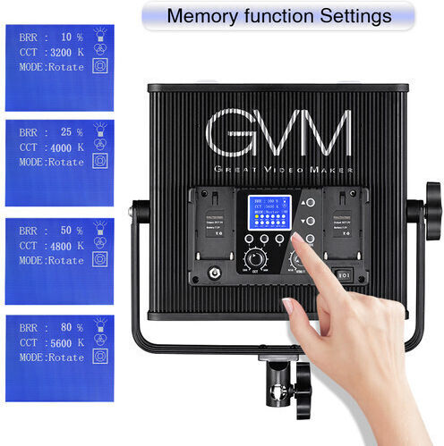 GVM-672S-B2L Foto- und Videobeleuchtungsset 1 Leuchte 40W 3200 - 5600K Mit Stativ