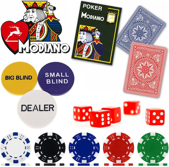 Modiano Set 500 Poker Chips 11.5gr in Suitcase with 5 Decks