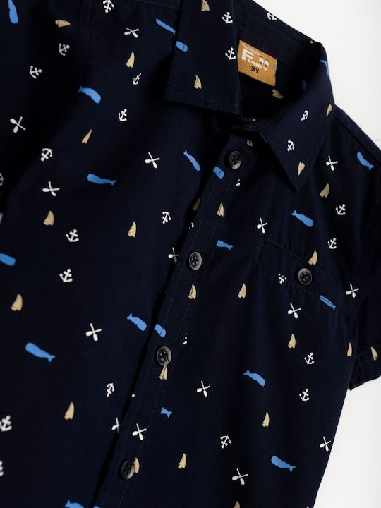 Funky Kids Shirt Navy Blue