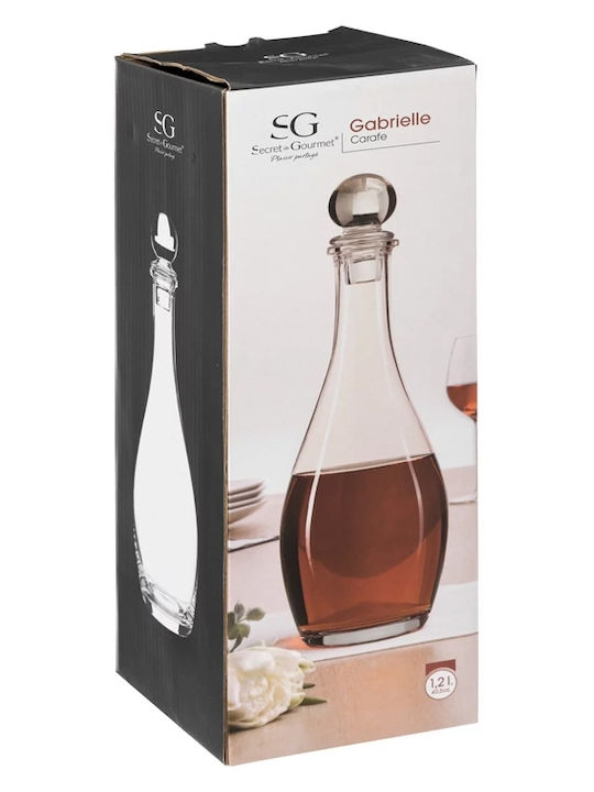 Secret de Gourmet Γυάλινη Καράφα Σερβιρίσματος 11.2εκ. με Πώμα Διάφανη 1200ml