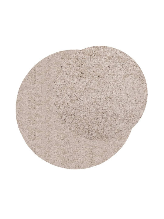 vidaXL Rug Round Shaggy Beige