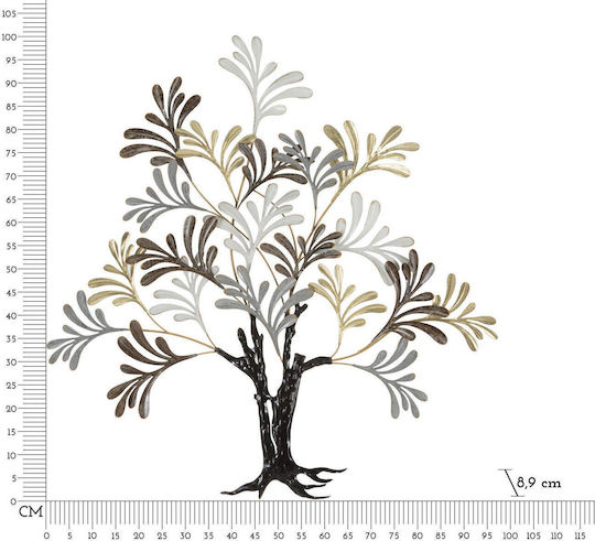 Mauro F Wanddekoration Gold aus Metall 100,3x8,9x97,2cm