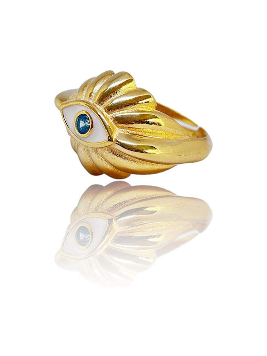 Buhay Women's Ring with Enamel from Silver Gold Plated