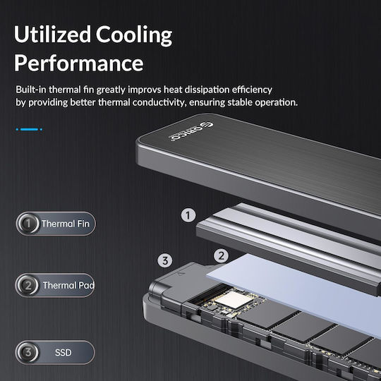 Orico Case for Hard Drive M.2 PCI Express with Connection Type-C