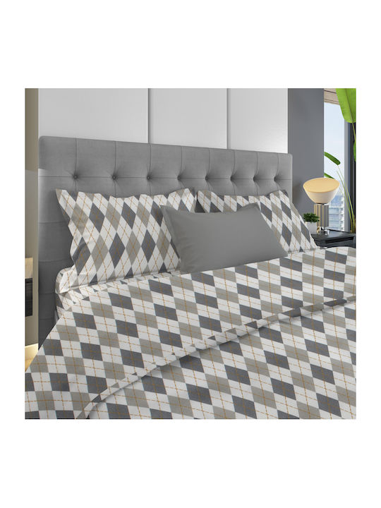 Dimcol Bettwäsche-Set Einzel 160x240cm. Diamond 328 Grey 3Stück