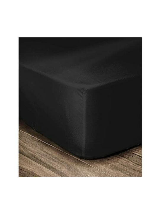 Sheet Double with Elastic 140x190+30cm. Black