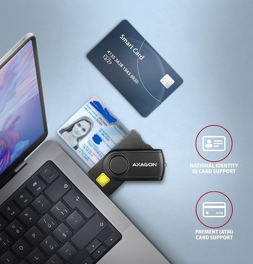 Axagon Cre-smp2a Usb Smart Card & Sd Microsd Sim Card Pocketreader