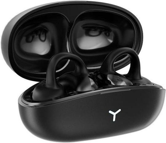 Wiwu Pandora T17 Open Ear Bluetooth Handsfree Ακουστικά με Θήκη Φόρτισης Μαύρα