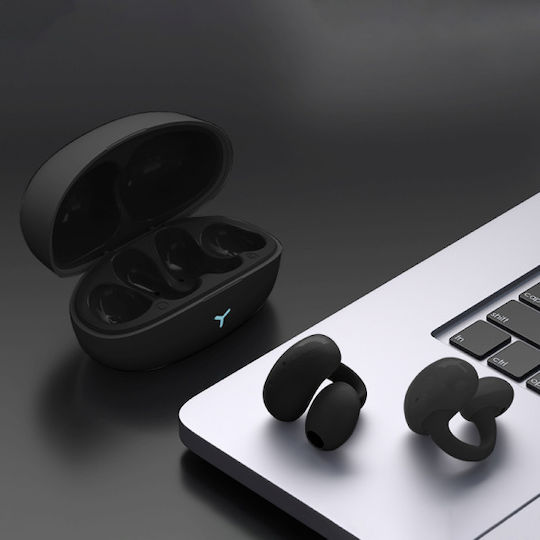 Wiwu Pandora T17 Open Ear Bluetooth Handsfree Ακουστικά με Θήκη Φόρτισης Μαύρα