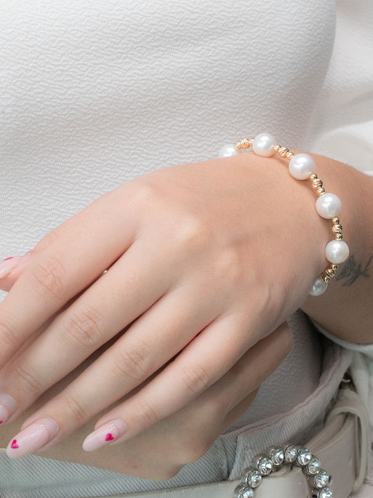 Margaritari Set mit Halskette & Armband aus Gold 14K mit Perlen