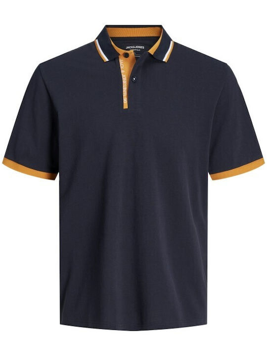 Jack & Jones Ανδρικό T-shirt Κοντομάνικο Polo Dark Navy