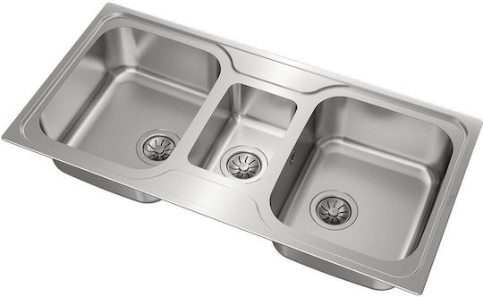 Teka Super Bowl 2 1/2C Ένθετος Νεροχύτης Inox Σατινέ Μ100xΠ50cm Ασημί