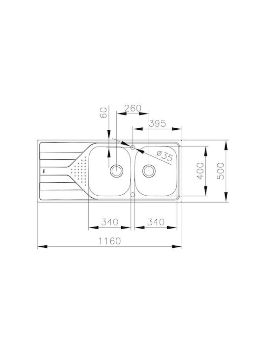 Teka Universe 80 T-XP 2B 1D Ένθετος Νεροχύτης Inox Σατινέ Μ79xΠ50cm Ασημί