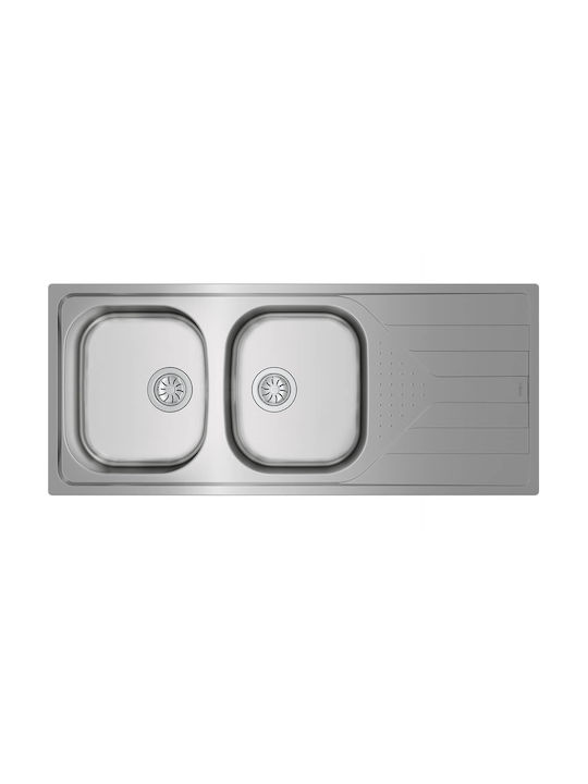 Teka Universe 80 T-XP 2B 1D Ένθετος Νεροχύτης Inox Σατινέ Μ79xΠ50cm Ασημί