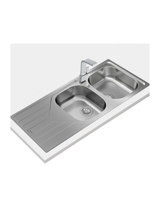 Teka Universe 80 T-XP 2B 1D Ένθετος Νεροχύτης Inox Σατινέ Μ79xΠ50cm Ασημί