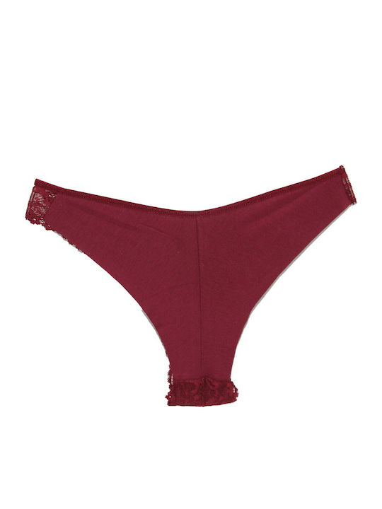 Damen Brasilien mit Spitze Burgundy