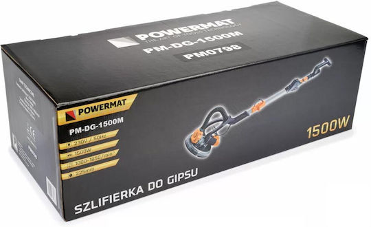 Powermat Τηλεσκοπικό Τριβείο Τοίχου 1500W με Δυνατότητα Αναρρόφησης Σκόνης PM-DG-1500M