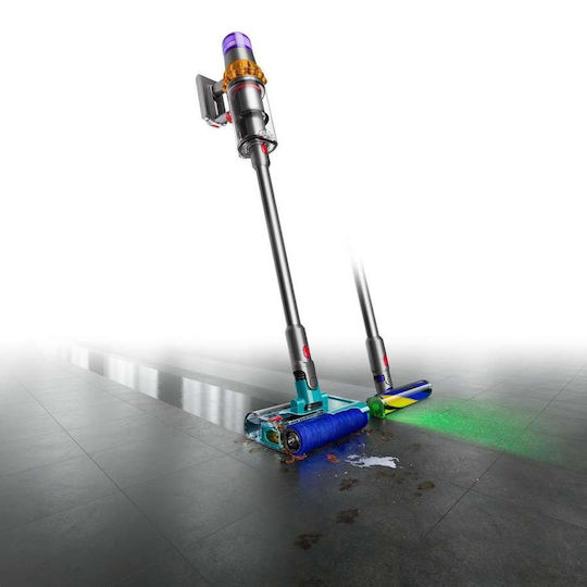 Dyson V15s Detect Submarine Επαναφορτιζόμενη Σκούπα 2 σε 1 Stick & Χειρός Yellow / Iron / Nickel