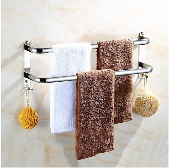 Ράγα Μπάνιου Διπλή Επιτοίχια ​60x60cm Inox Ασημί