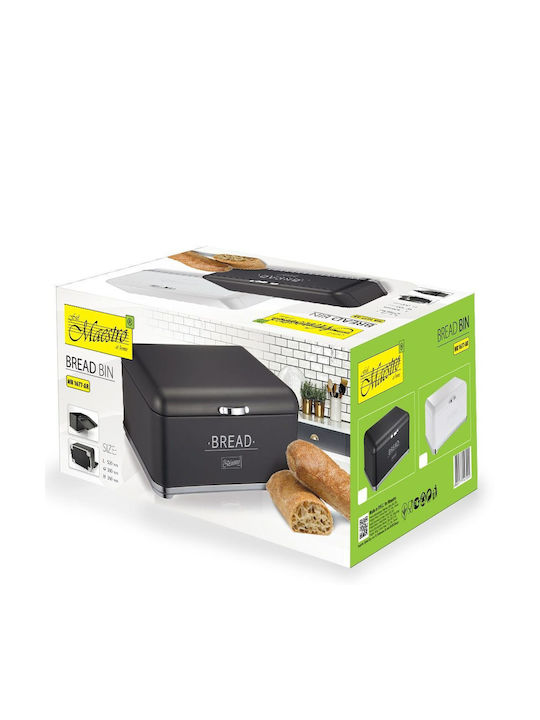 Maestro Bread Box with Lid Metallic Black 34.5x25x16.5cm