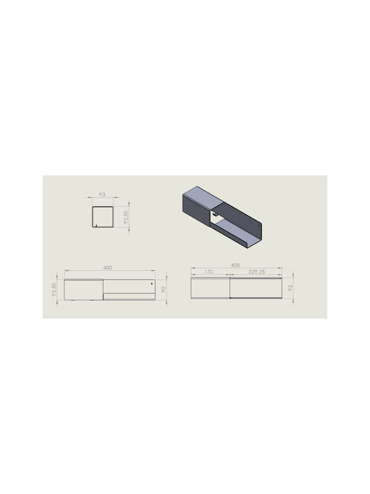 Verdi Double Wall-Mounted Bathroom Hook ​40x9.3cm Inox White