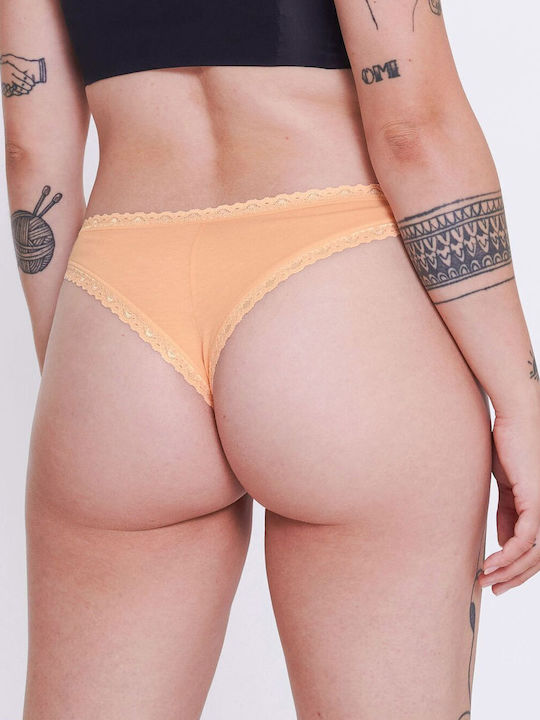 24/7 Weekend H Βαμβακερά Femei Brazilia 3Pack cu Dantelă Somone/veraman/ombre