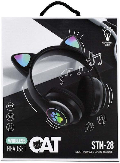 Cat STN28 Ασύρματα / Ενσύρματα On Ear Ακουστικά με Ραδιόφωνο με 5 ώρες Λειτουργίας Μαύρα