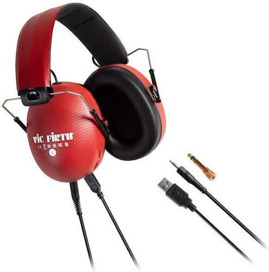 Vic Firth VXHP0012 Fără fir / Cu fir Over Ear Căști cu 20 ore de Funcționare Roșii