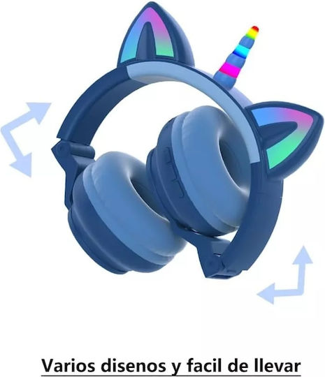 Unicorn STN27 Bluetooth Wireless On Ear Headphones with Radio with 7 hours of Operation Blue