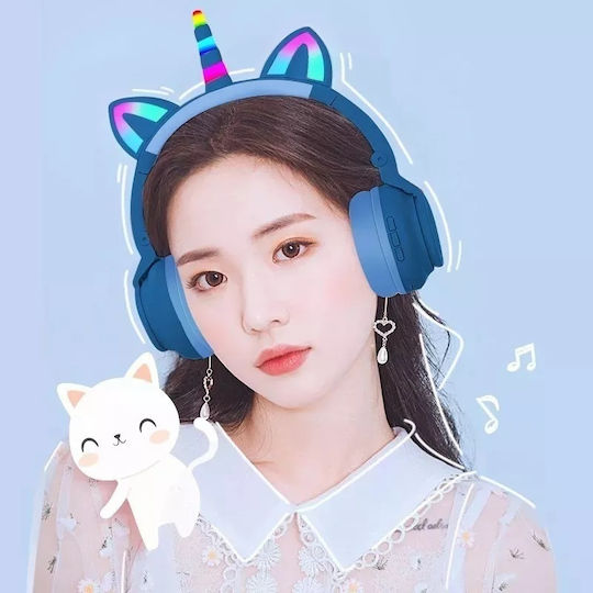 Unicorn STN27 Bluetooth Wireless On Ear Headphones with Radio with 7 hours of Operation Blue