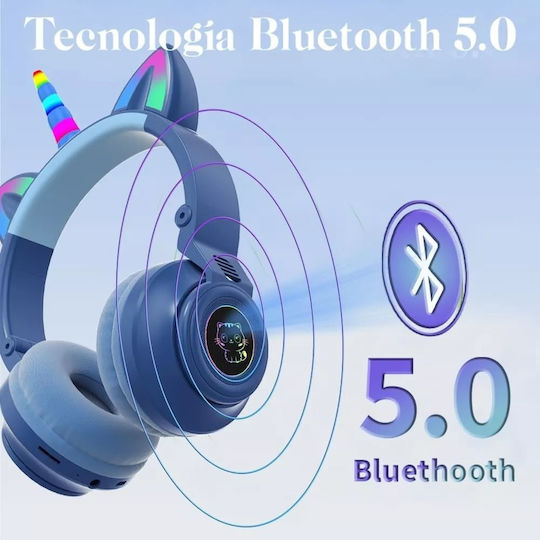 Unicorn STN27 Bluetooth Wireless On Ear Headphones with Radio with 7 hours of Operation Blue